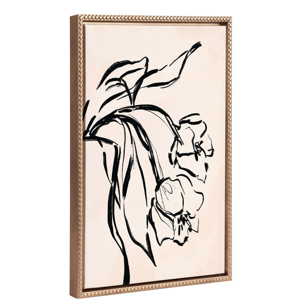 kate & laurel Sylvie Beaded LV Floral 3 Framed Canvas by Valerie McKeehan of Lily and Val