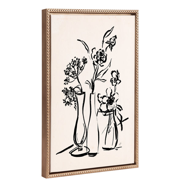 kate & laurel Sylvie Beaded LV Freshly Picked Floral 5 Framed Canvas by Valerie McKeehan of Lily and Val