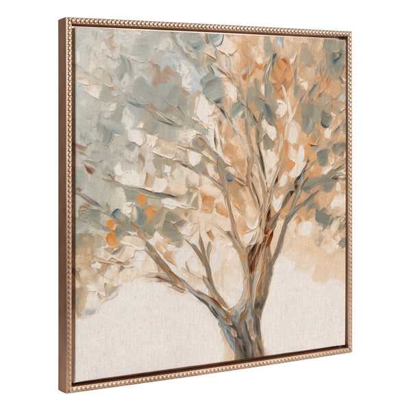 Kate & Laurel Sylvie Beaded Mediterranean Tree Framed Canvas By The Creative Bunch Studio