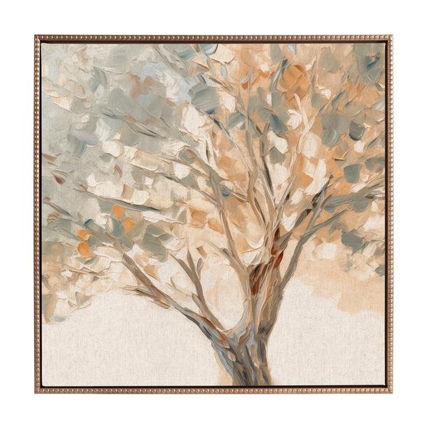 Kate & Laurel Sylvie Beaded Mediterranean Tree Framed Canvas By The Creative Bunch Studio