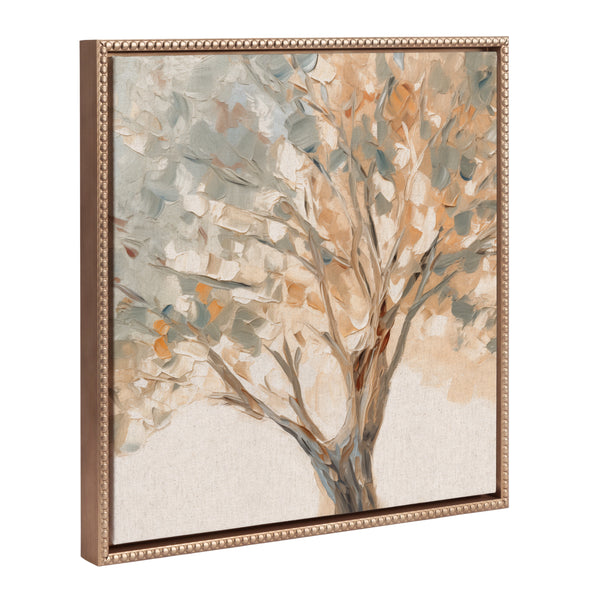 kate & laurel Sylvie Beaded Mediterranean Tree Framed Canvas by The Creative Bunch Studio