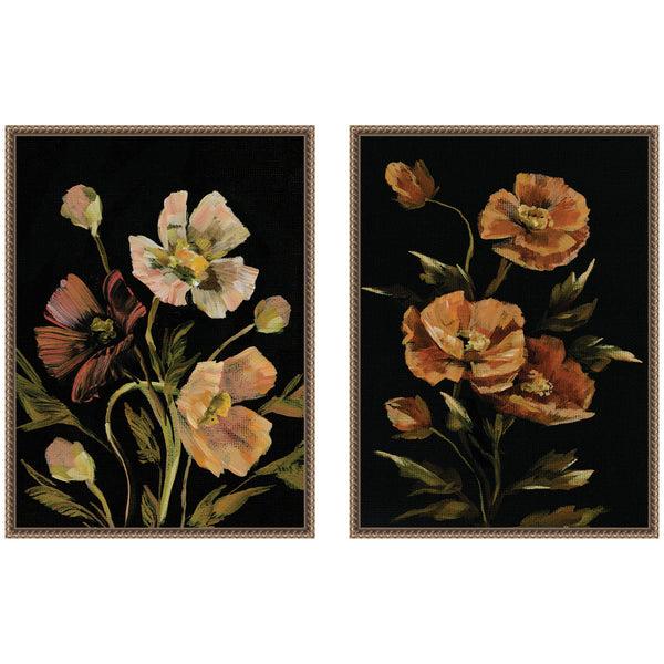Kate & Laurel Sylvie Beaded Moody Floral 5 And 6 Framed Canvas Art Set By Annie Quigley