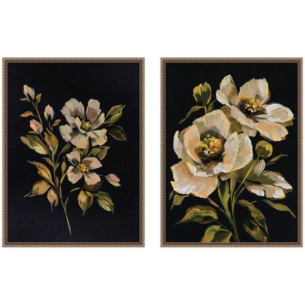 Kate & Laurel Sylvie Beaded Moody Floral 7 And 8 Framed Canvas Art Set By Annie Quigley