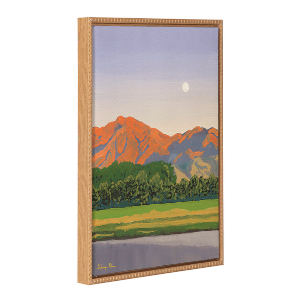 kate & laurel Sylvie Beaded Moonrise Over Nebo Framed Canvas by Mackenzie Nelson