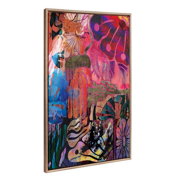 Kate & Laurel Sylvie Beaded NC Abstract 612 Framed Canvas By Nikki Chu