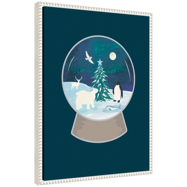 kate & laurel Sylvie Beaded Northern Lights Framed Canvas by Teju Reval