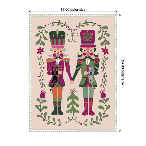 Kate & Laurel Sylvie Beaded Nutcrackers Framed Canvas By Rachel Lee