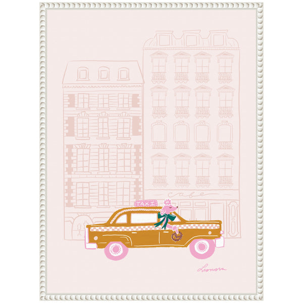 Kate & Laurel Sylvie Beaded NYC Joy Ride Framed Canvas By Yellow Heart Art