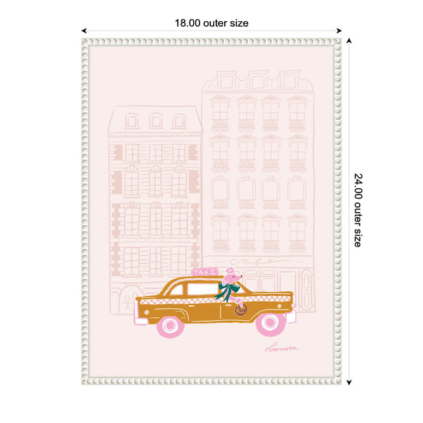 Kate & Laurel Sylvie Beaded NYC Joy Ride Framed Canvas By Yellow Heart Art