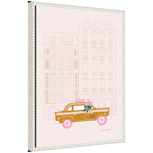 kate & laurel Sylvie Beaded NYC Joy Ride Framed Canvas by Yellow Heart Art