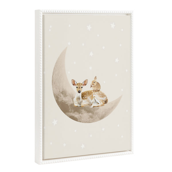 Kate & Laurel Sylvie Beaded On The Moon Framed Canvas By July Art Prints
