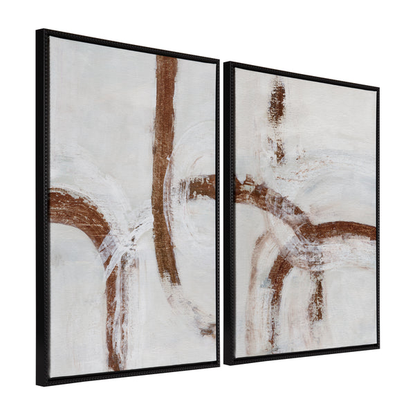 kate & laurel Sylvie Beaded Pathways of Time I and II Framed Canvas Art Set by Nikita Jariwala