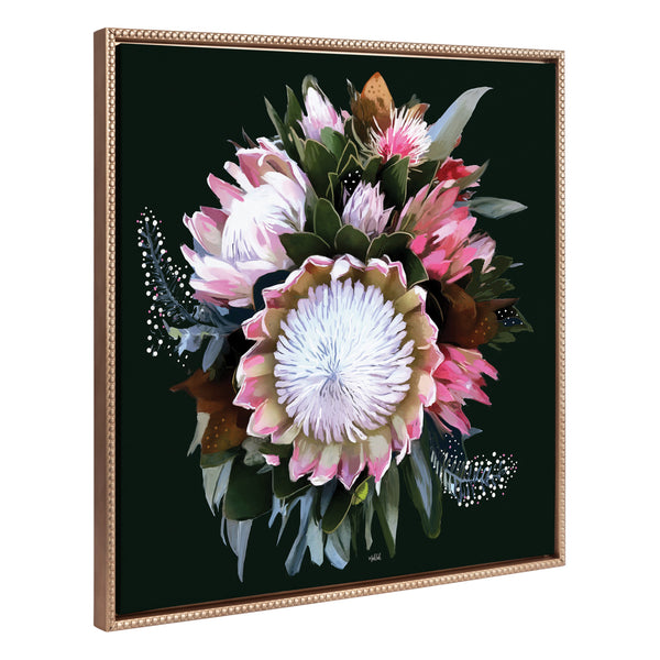 Kate & Laurel Sylvie Beaded Peninsula Wild Flower Framed Canvas By Inkheart Designs