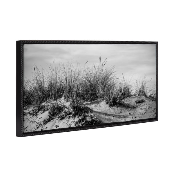 kate & laurel Sylvie Beaded Point Reyes No 4 Black and White Framed Canvas by Crystal Lynn Collins