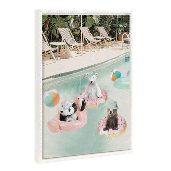 kate & laurel Sylvie Beaded Pool Party Framed Canvas by July Art Prints