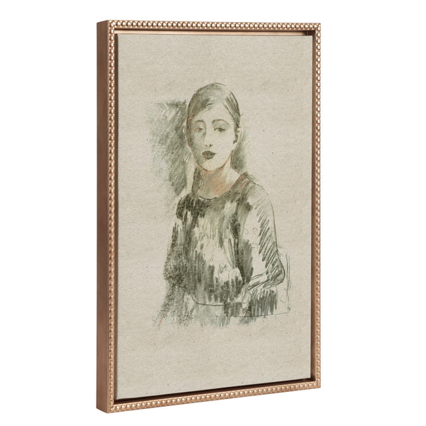 Kate & Laurel Sylvie Beaded Portrait Of Julie Manet Framed Canvas By The Art Institute Of Chicago