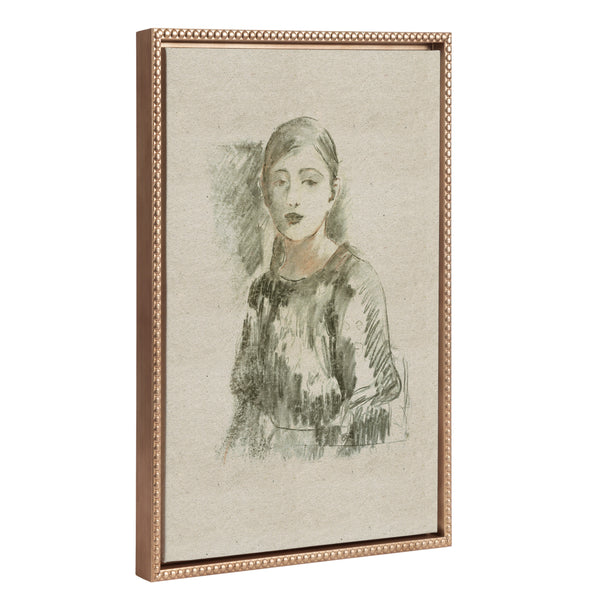 kate & laurel Sylvie Beaded Portrait of Julie Manet Framed Canvas by The Art Institute of Chicago