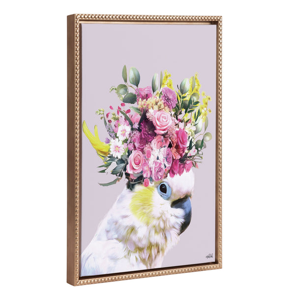 Kate & Laurel Sylvie Beaded Pretty Bird Framed Canvas By Inkheart Designs