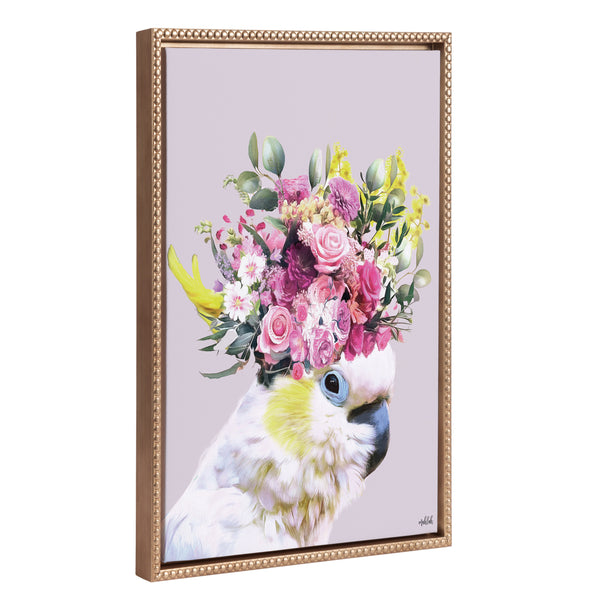 kate & laurel Sylvie Beaded Pretty Bird Framed Canvas by Inkheart Designs