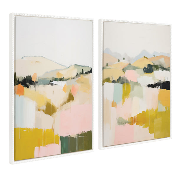 Kate & Laurel Sylvie Beaded Quaint Vista II And III Framed Canvas Art Set By Amy Lighthall