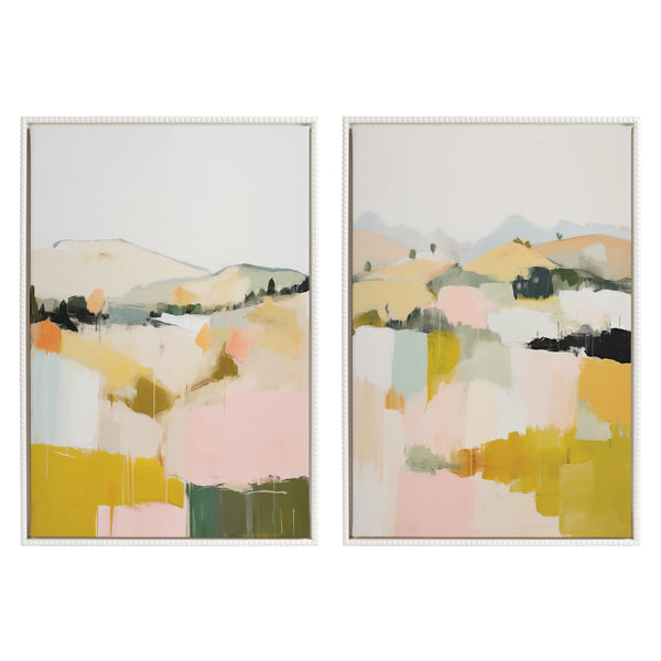 kate & laurel Sylvie Beaded Quaint Vista II and III Framed Canvas Art Set by Amy Lighthall