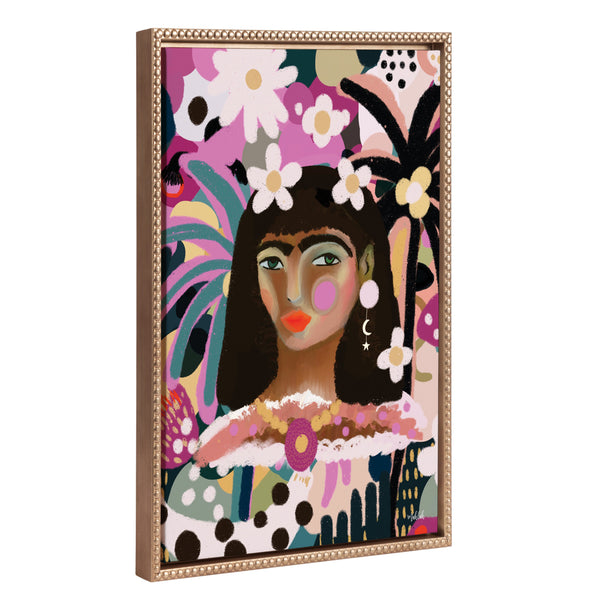 Kate & Laurel Sylvie Beaded Reba Framed Canvas By Inkheart Designs