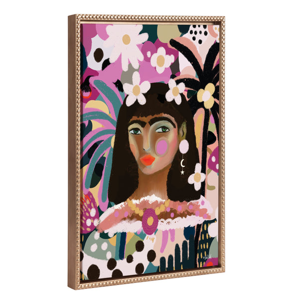 kate & laurel Sylvie Beaded Reba Framed Canvas by Inkheart Designs