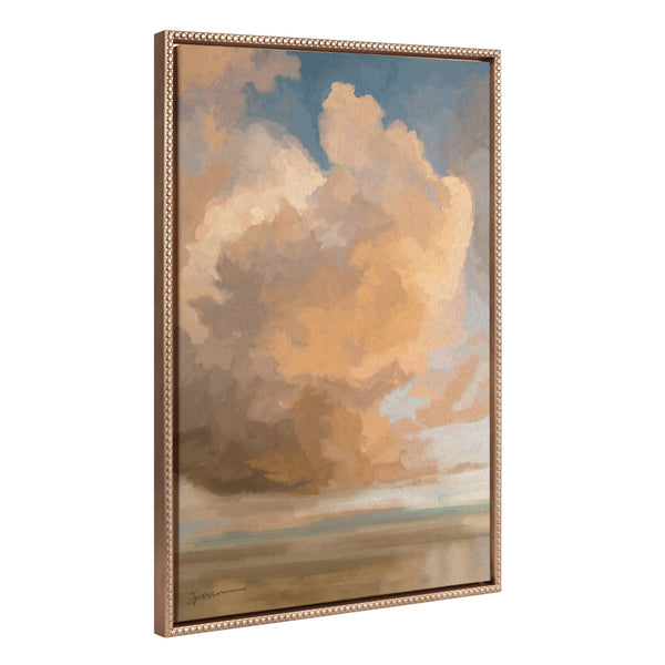 Kate & Laurel Sylvie Beaded Shades Of Day Framed Canvas By Mary Sparrow