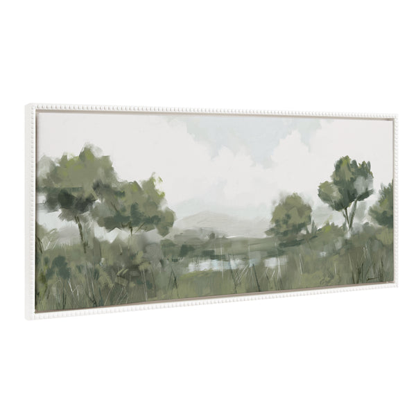 kate & laurel Sylvie Beaded Shades of Olive Framed Canvas by Mary Sparrow