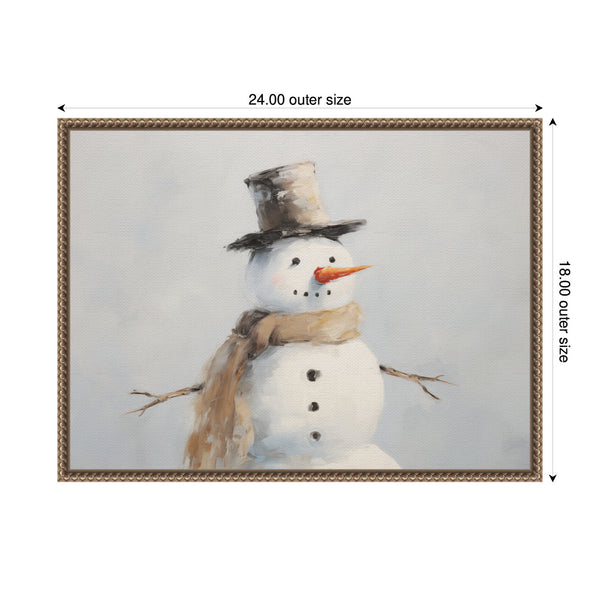 Kate & Laurel Sylvie Beaded Snowman Portrait Framed Canvas By The Creative Bunch Studio