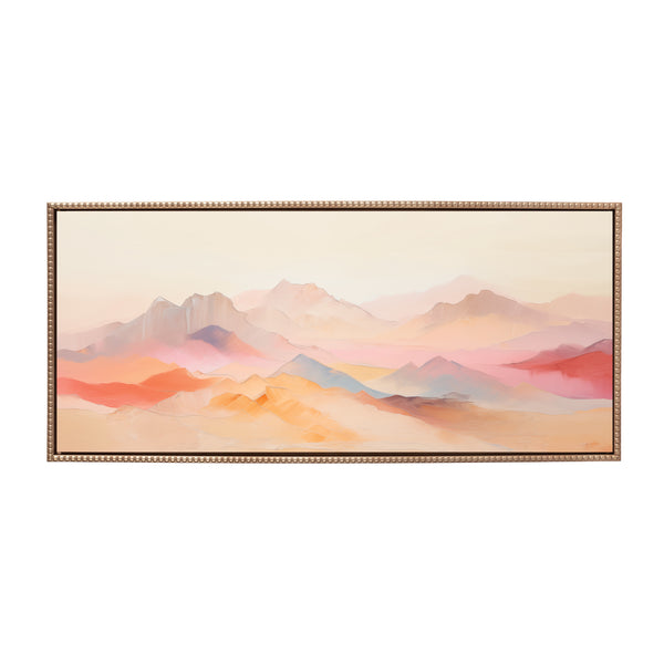 Kate & Laurel Sylvie Beaded Soft Pastel Mountain Abstract Framed Canvas By The Creative Bunch Studio