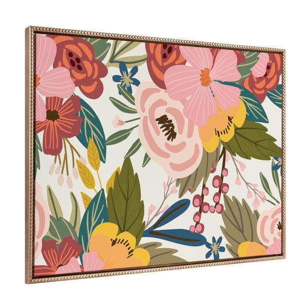 kate & laurel Sylvie Beaded Softly Framed Canvas by Mia Charro