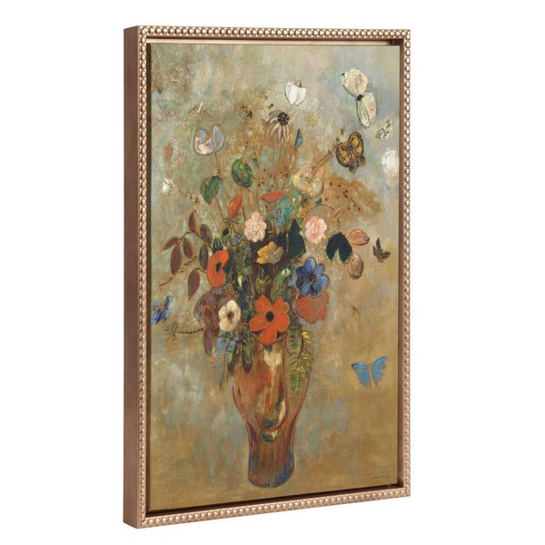 Kate & Laurel Sylvie Beaded Still Life With Flowers Framed Canvas By The Art Institute Of Chicago