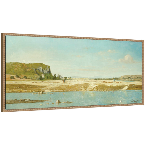 kate & laurel Sylvie Beaded The Banks of the River Durance at Saint Paul 1864 Paul Camille Guigou Framed Canvas by The Art Institute of Chicago