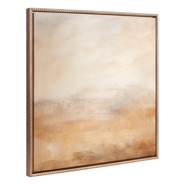Kate & Laurel Sylvie Beaded Tonal Abstract Earthy Warm Framed Canvas By The Creative Bunch Studio
