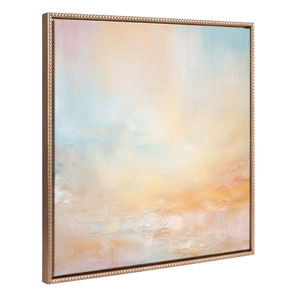 kate & laurel Sylvie Beaded Tonal Abstract Pastels Framed Canvas by The Creative Bunch Studio