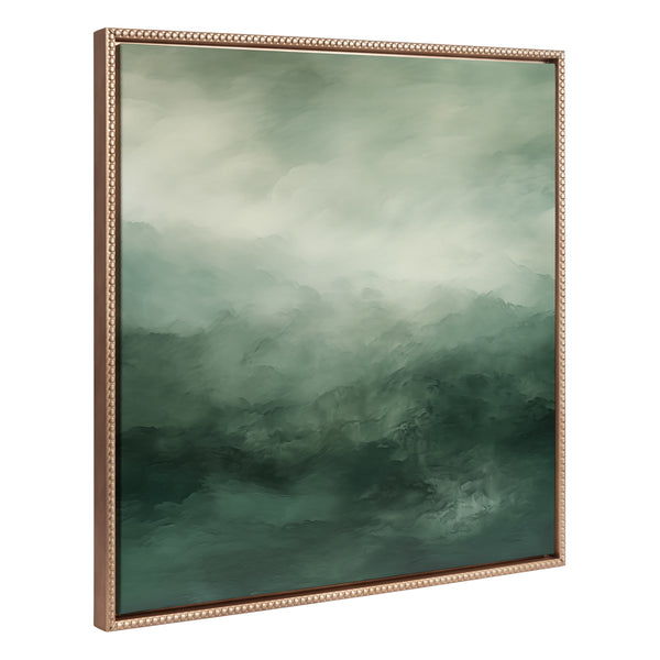 Kate & Laurel Sylvie Beaded Tonal Abstract Sage Green Framed Canvas By The Creative Bunch Studio