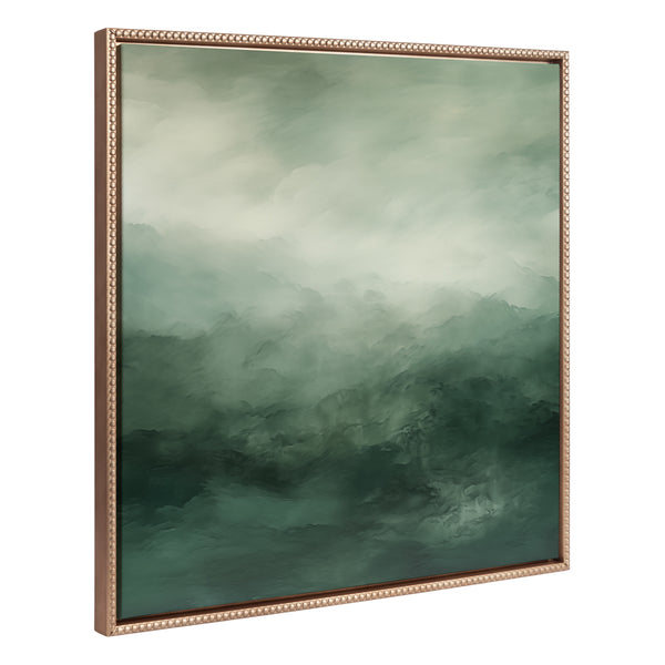 kate & laurel Sylvie Beaded Tonal Abstract Sage Green Framed Canvas by The Creative Bunch Studio