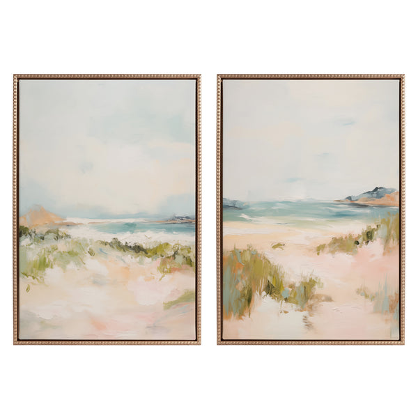 kate & laurel Sylvie Beaded Tranquil Landscape III and V Framed Canvas Art Set by Amy Lighthall