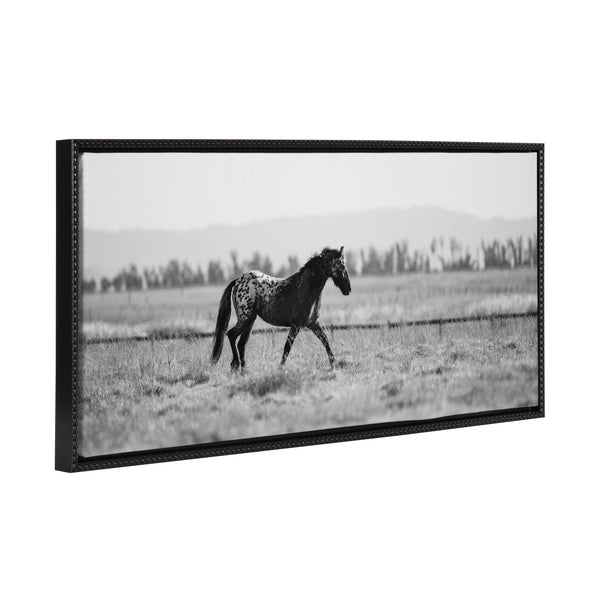 kate & laurel Sylvie Beaded Ursa No 1 Black and White Framed Canvas by Crystal Lynn Collins