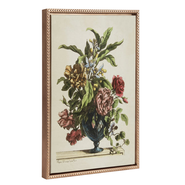Kate & Laurel Sylvie Beaded Vase Of Flowers 1660 Framed Canvas By The Art Institute Of Chicago