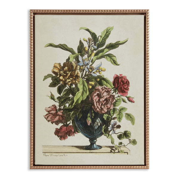 Kate & Laurel Sylvie Beaded Vase Of Flowers 1660 Framed Canvas By The Art Institute Of Chicago