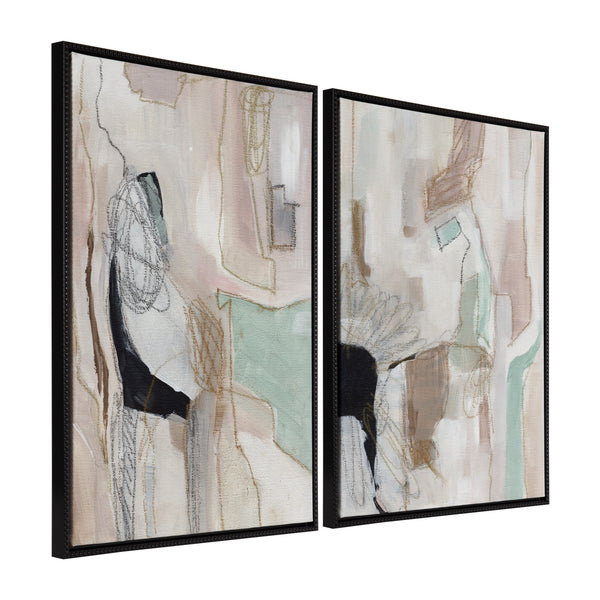 Kate & Laurel Sylvie Beaded Whispers Of A Distant Land 1 And 2 Framed Canvas Art Set By Nikita Jariwala