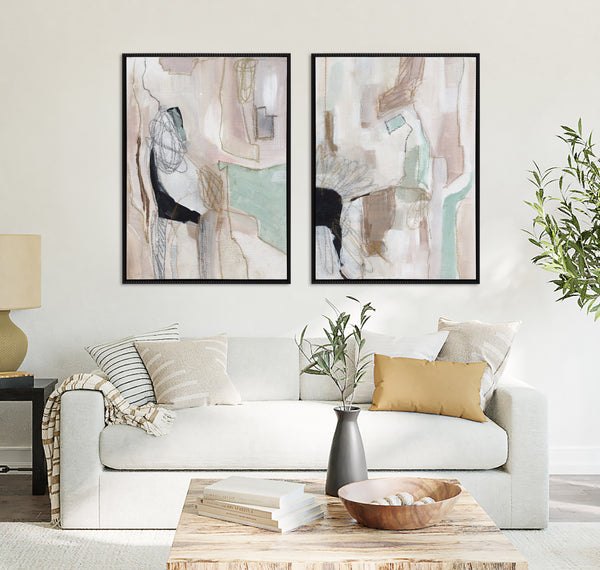 Kate & Laurel Sylvie Beaded Whispers Of A Distant Land 1 And 2 Framed Canvas Art Set By Nikita Jariwala