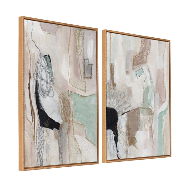 kate & laurel Sylvie Beaded Whispers of a Distant Land 1 and 2 Framed Canvas Art Set by Nikita Jariwala