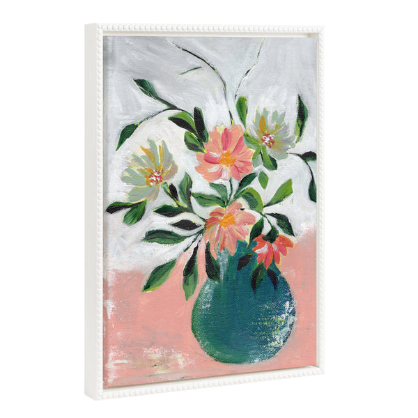Kate & Laurel Sylvie Beaded Wild Blooms Framed Canvas By Nikita Jariwala