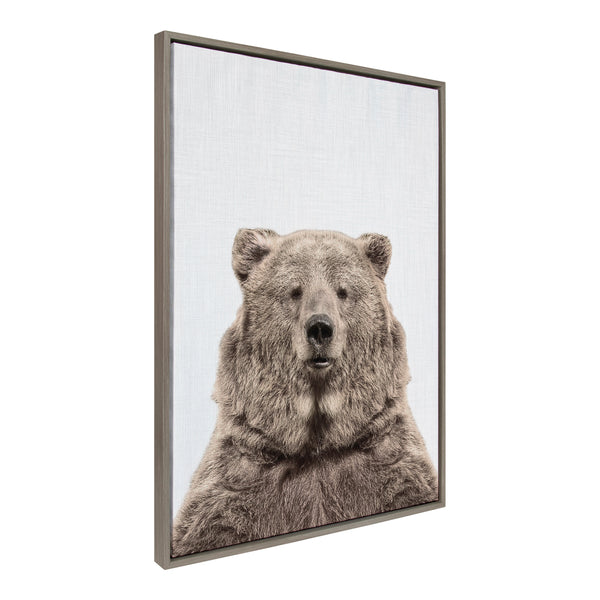 Kate & Laurel Sylvie Bear European Color Framed Canvas By Simon Te Of Tai Prints