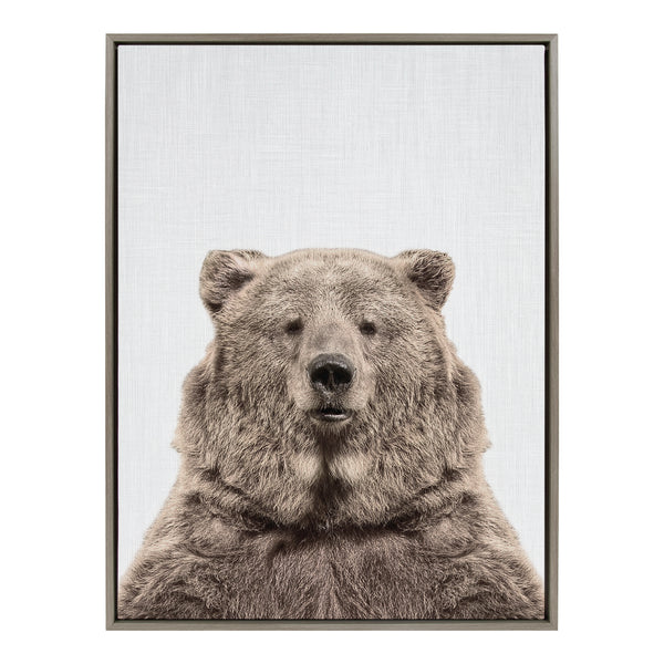 Kate & Laurel Sylvie Bear European Color Framed Canvas By Simon Te Of Tai Prints