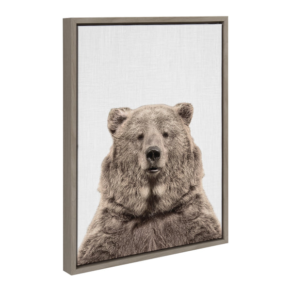 kate & laurel Sylvie Bear European Color Framed Canvas by Simon Te of Tai Prints