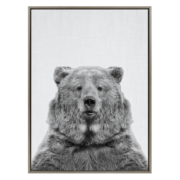 Kate & Laurel Sylvie Bear Framed Canvas By Simon Te Tai